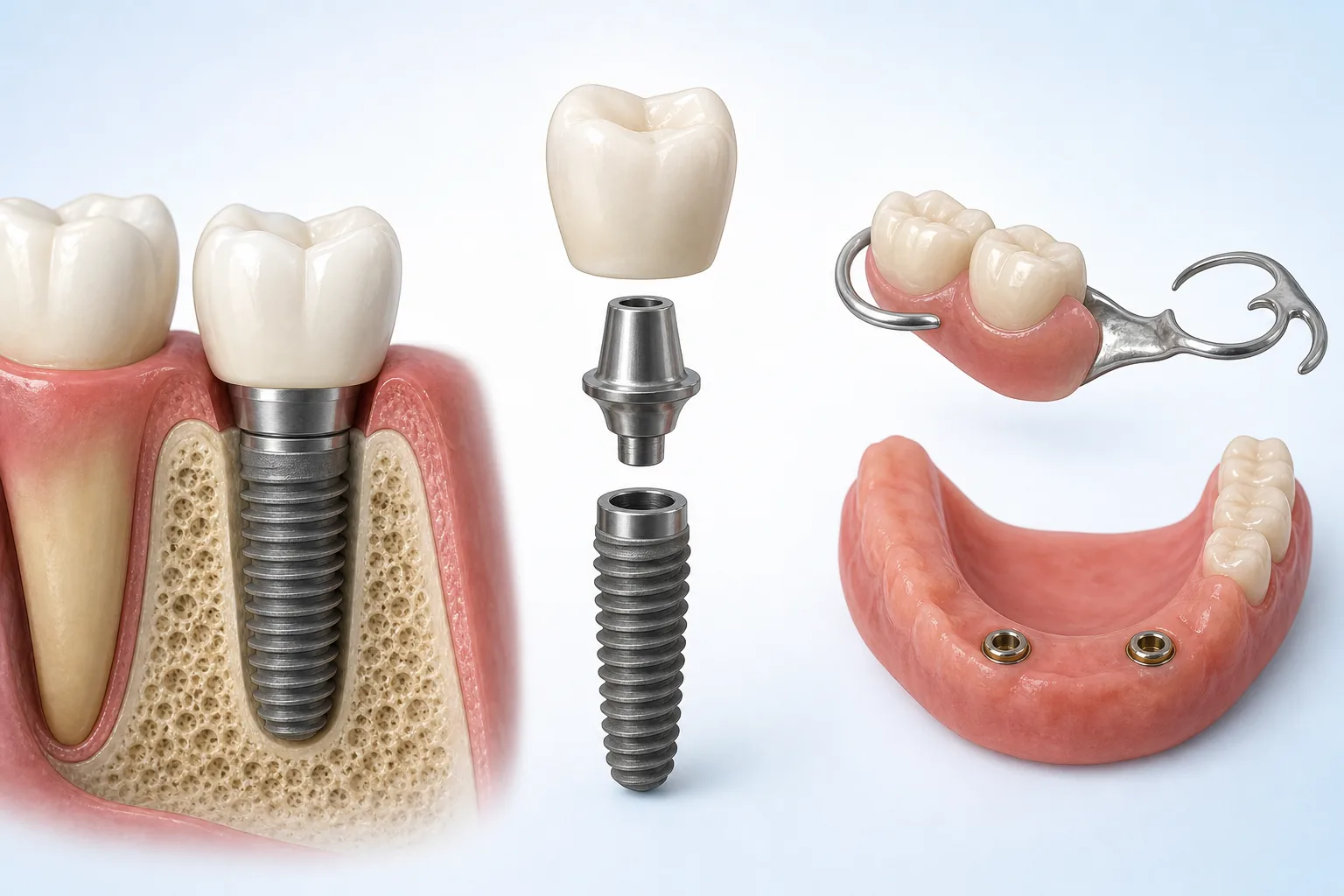 اجزای ثابت و متحرک ایمپلنت پیش از MRI تفاوت اجزای ثابت ایمپلنت با پروتز متحرک پیش از MRI