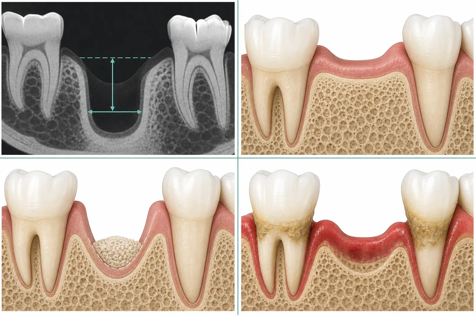 بررسی CBCT، حجم استخوان، سلامت لثه و نیاز احتمالی به بازسازی پیش از کاشت