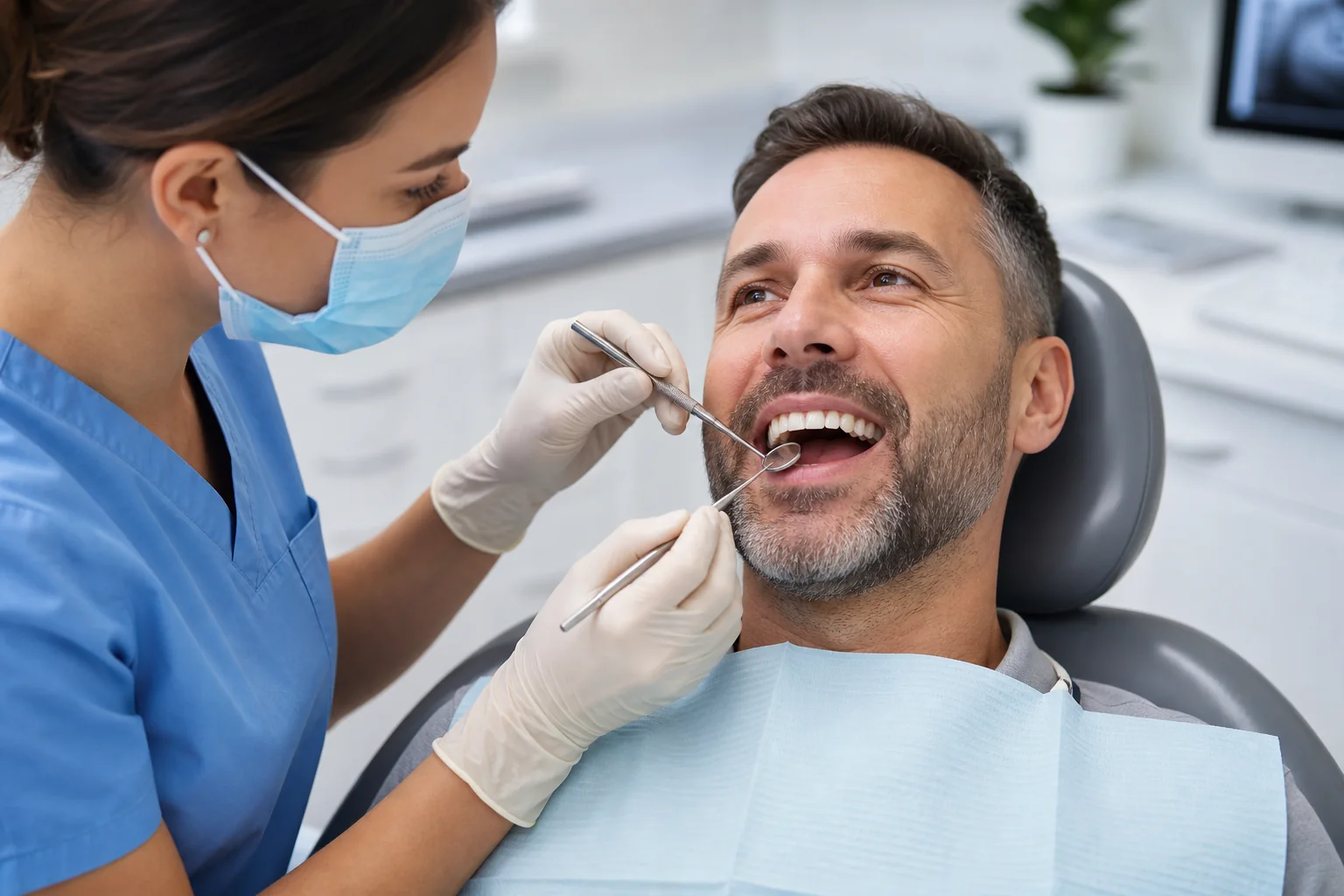 معاینه تحلیل لثه اطراف ایمپلنت معاینه لثه اطراف ایمپلنت توسط دندانپزشک