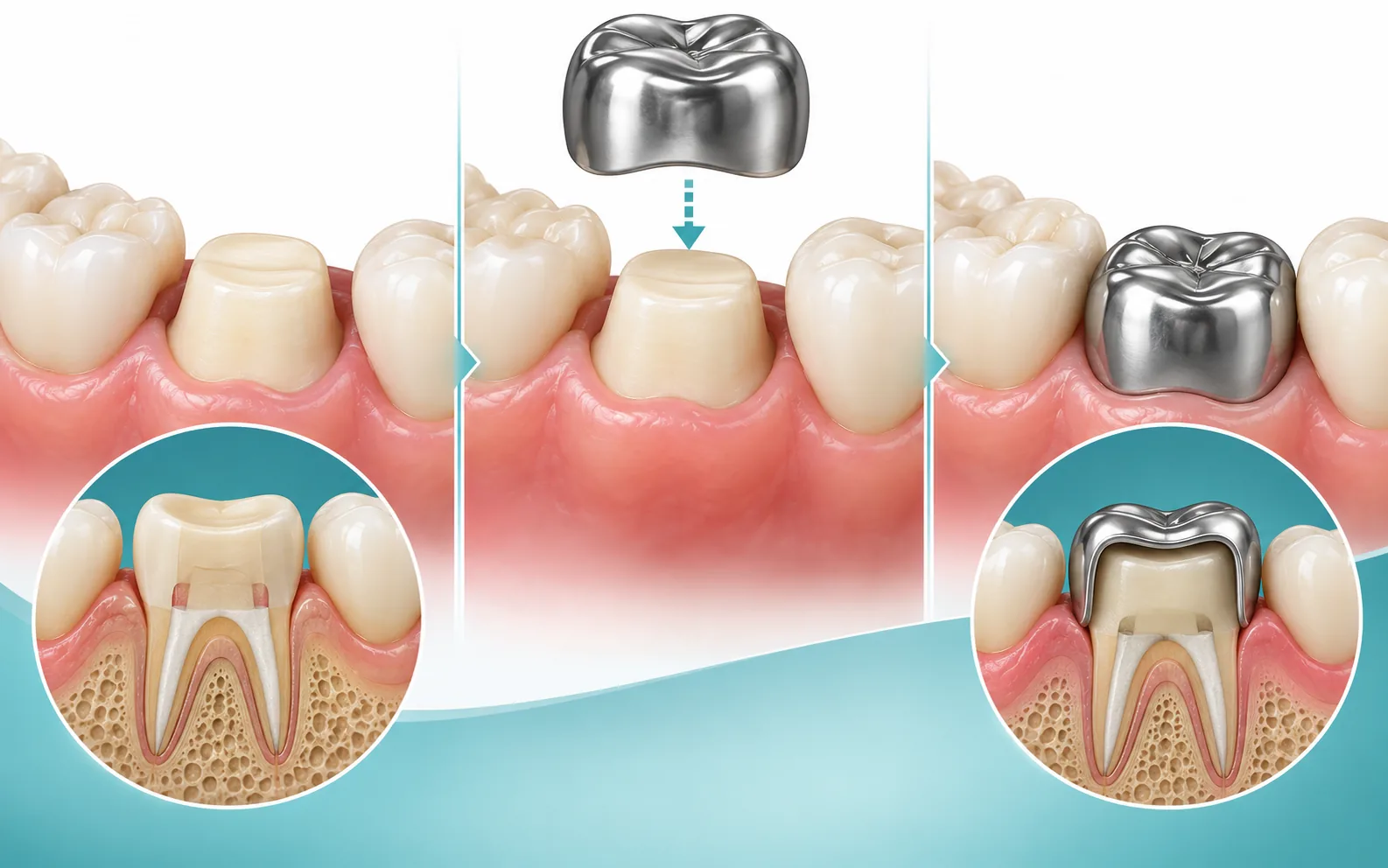 روکش استیل دندان شیری مراحل قرار دادن روکش استیل روی دندان شیری