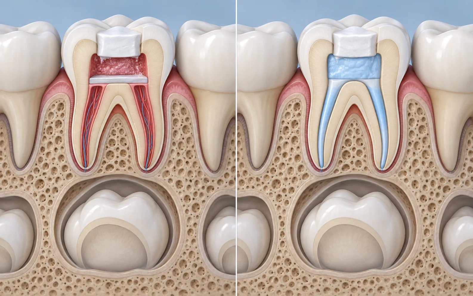 تفاوت پالپوتومی و پالپکتومی دندان شیری مقایسه پالپوتومی و پالپکتومی دندان شیری